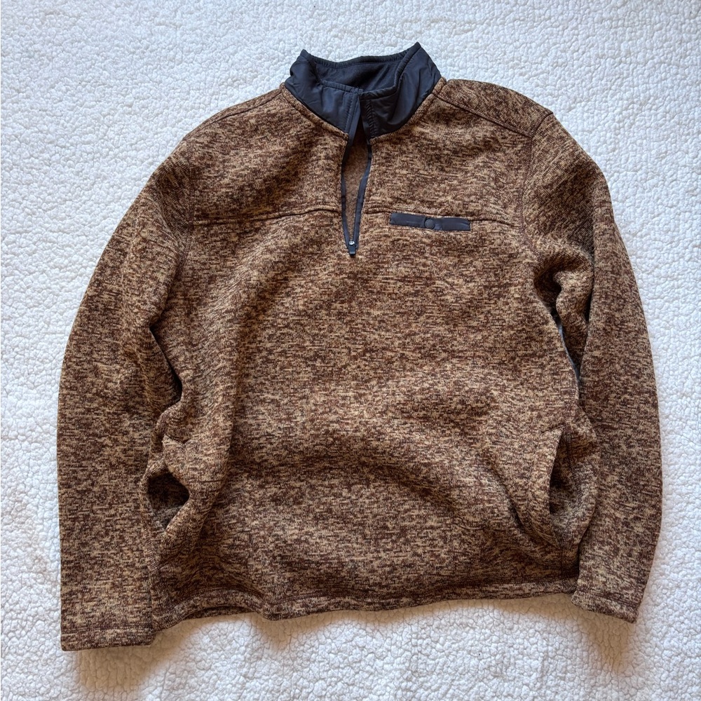 Men's Eddie Bauer Quarter-Zip Sweater -Brown/Rust Color